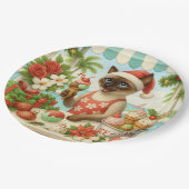 Kattenliefhebber van Kerstmis in juli Vakantiethem Papieren Bordje (Gekanteld)