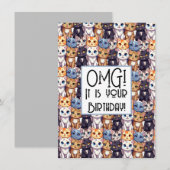 Kattenliefhebber Verjaardag LOMG Het is je verjaar (Voorkant / Achterkant)