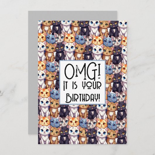 Kattenliefhebber Verjaardag LOMG Het is je verjaar (Voorkant / Achterkant)