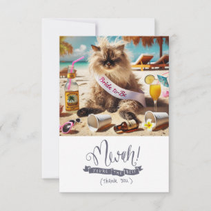 Kattenliefhebber vrijgezellenfeest bedankkaart