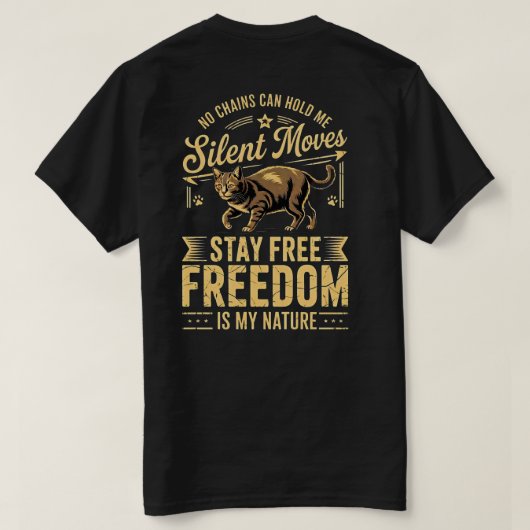 Kattenliefhebber Vrijheid T-shirt – Stout & Grappi (Design achterkant)