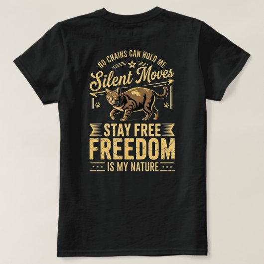 Kattenliefhebber vrijheid tee – Dapper & Grappig v T-shirt (Design achterkant)