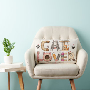 Kattenliefhebber Woord Kunst Lage Rug Kussen