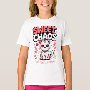 Kattenliefhebber Zoete Cadeau voor Meisjes Gekroon T-shirt