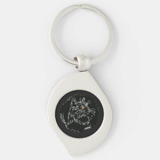 Kattenliefhebberdesign met uitsnijding sleutelhanger