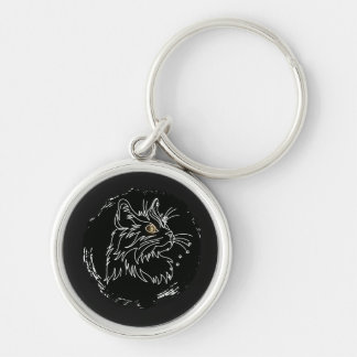 Kattenliefhebberdesign met uitsnijding sleutelhanger