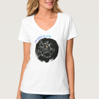 Kattenliefhebberdesign met uitsnijding t-shirt