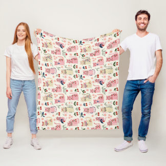 Kattenliefhebbers Abstract Fleece Deken