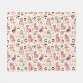 Kattenliefhebbers Abstract Fleece Deken (Voorkant (Horizontaal))