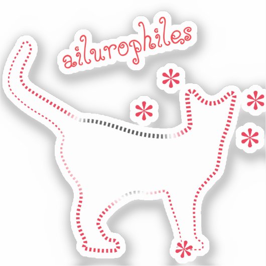 kattenliefhebbers ailurophiles Custom-Cut Vinyl St Sticker (Voorkant)