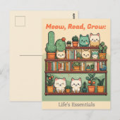 Kattenliefhebbers & Boekenliefhebbers & Plant lief Briefkaart (Voorkant / Achterkant)