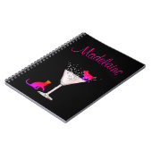 Kattenliefhebbers Bubbels Modern Back Pink Persoon Notitieboek (Linkerzijde)