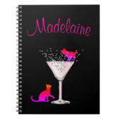 Kattenliefhebbers Bubbels Modern Back Pink Persoon Notitieboek (Voorkant)