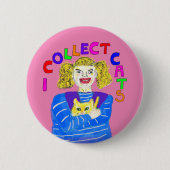 Kattenliefhebbers cadeau kitten redding nieuwe hui ronde button 5,7 cm (Voorkant)