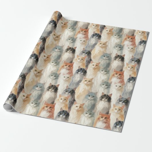 Kattenliefhebbers cadeaupapier (Uitgerold)