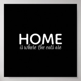 kattenliefhebbers citeren poster zwart - wit