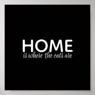kattenliefhebbers citeren poster zwart - wit