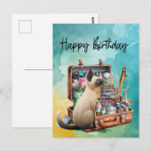 Kattenliefhebbers die van vissen voor Verjaardag  Briefkaart (Voorkant / Achterkant)