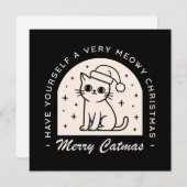 Kattenliefhebbers Grappige humor doet kerstwensen Feestdagenkaart (Voorkant / Achterkant)