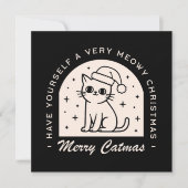 Kattenliefhebbers Grappige humor doet kerstwensen Feestdagenkaart (Voorkant)