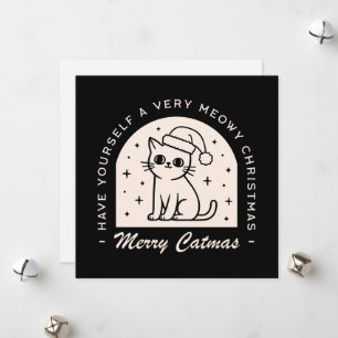 Kattenliefhebbers Grappige humor doet kerstwensen Feestdagenkaart