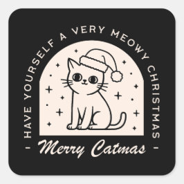 Kattenliefhebbers Grappige humor doet kerstwensen Vierkante Sticker