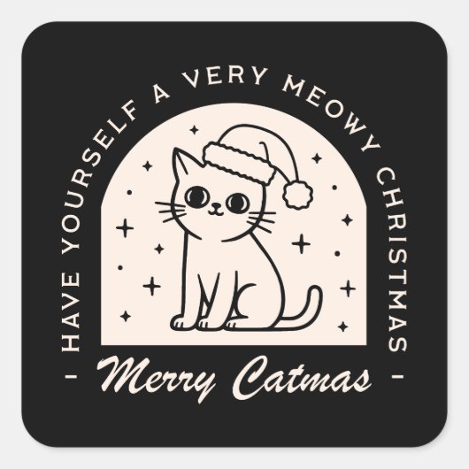 Kattenliefhebbers Grappige humor doet kerstwensen Vierkante Sticker (Voorkant)