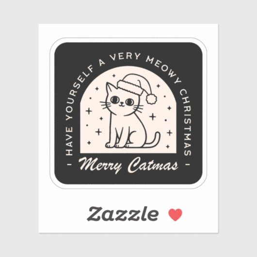 Kattenliefhebbers grappige kerstwensen witchy zwar sticker (Vel)