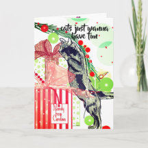 Kattenliefhebbers Kerstmis met ondeugende kattenku
