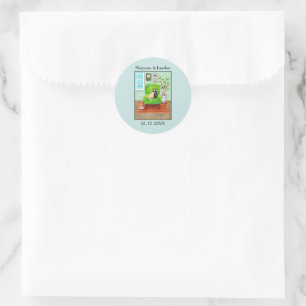 Kattenliefhebbers Koppel Huwelijksgeschenk Ronde Sticker