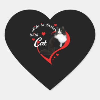 Kattenliefhebbers | Liefde leven is beter met kat Hart Sticker