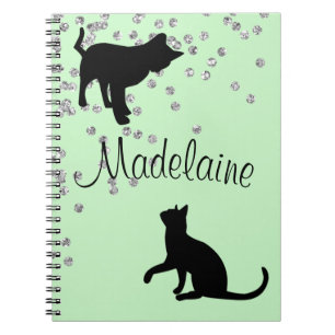 Kattenliefhebbers Modern Mint Green Spots Persoonl Notitieboek