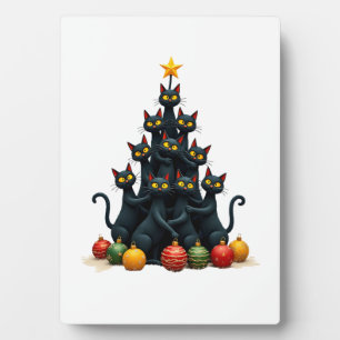 Kattenliefhebbers Mooie en Grappige Kerstboom Kers Fotoplaat