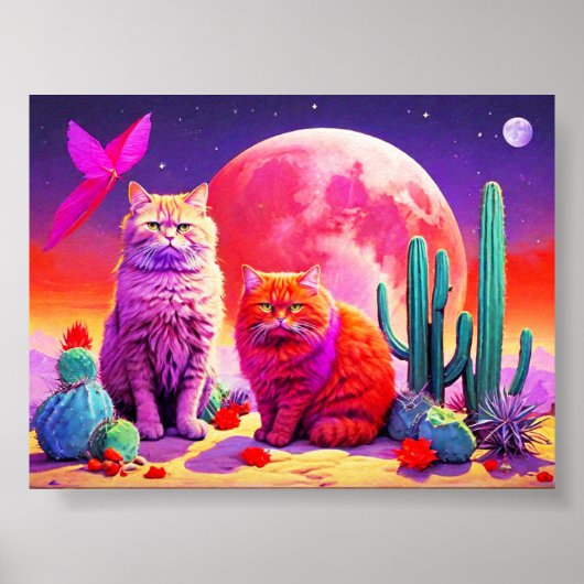 Kattenliefhebbers Muur Kunst Poster (Voorkant)