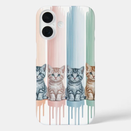 Kattenliefhebbers - Pastel Paint Drip Kittens Case-Mate iPhone Case (Achterkant)