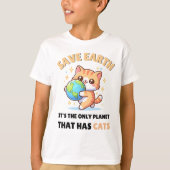 Kattenliefhebbers redden de aarde t-shirt (Voorkant)