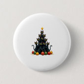 Kattenliefhebbers Schattige en Grappig Kerstboom 2 Ronde Button 5,7 Cm (Voorkant)