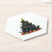 Kattenliefhebbers Schattige en Grappig Kerstboom 3 Kartonnen Onderzetters (Schuin)