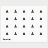 Kattenliefhebbers Schattige en Grappig Kerstboom 3 Ronde Sticker (Vel)