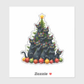 Kattenliefhebbers Schattige en Grappig Kerstboom 3 Sticker (Vel)