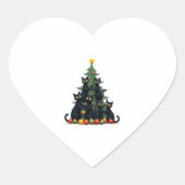 Kattenliefhebbers Schattige en Grappig Kerstboom 4 Hart Sticker (Voorkant)