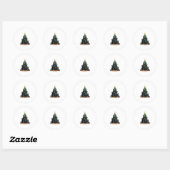 Kattenliefhebbers Schattige en Grappig Kerstboom 4 Ronde Sticker (Vel)