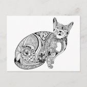 Kattenliefhebbers zwarte en witte kat briefkaart (Voorkant)