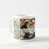 Kattenliefhebster Fijn Kunst Collage Koffiemok (Voorkant links)