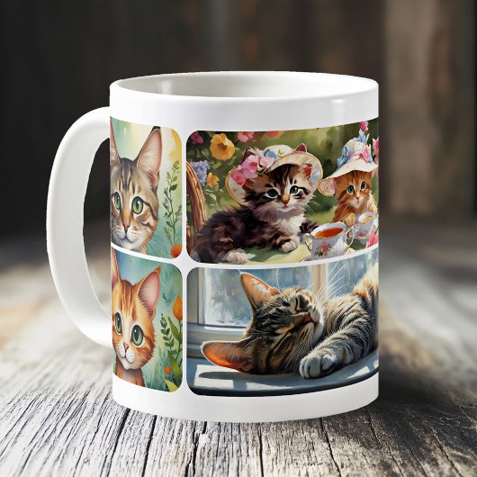 Kattenliefhebster Fijn Kunst Collage Koffiemok