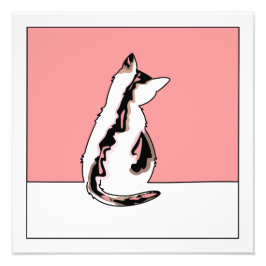 Kattenlijntekening Foto Afdruk
