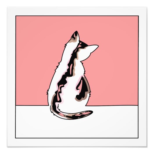 Kattenlijntekening Foto Afdruk (Voorkant)