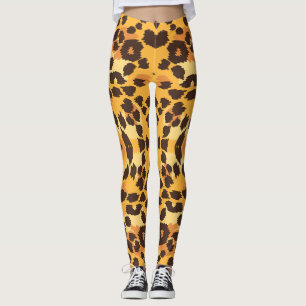 Kattenluipaard Stippenpatroon Oranje Bruin Safari  Leggings