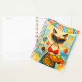 Kattenlunchdame serveren voedsel terug naar school planner (Display)