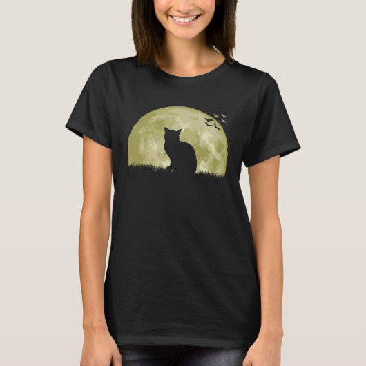Kattenmaanlichtnacht T-shirt (Voorkant)